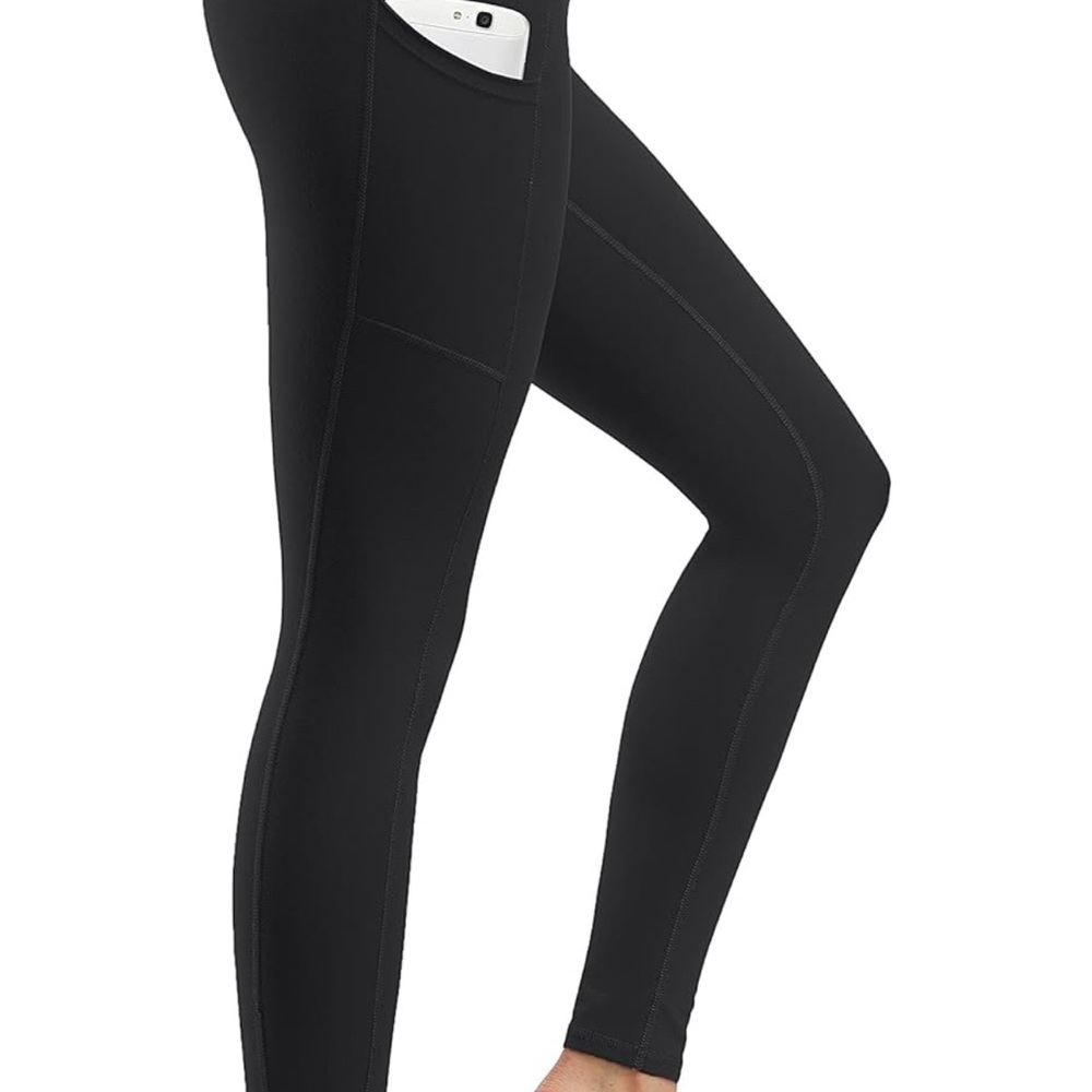 Women's Black Leggings with Pocket - Picture 2 of 6